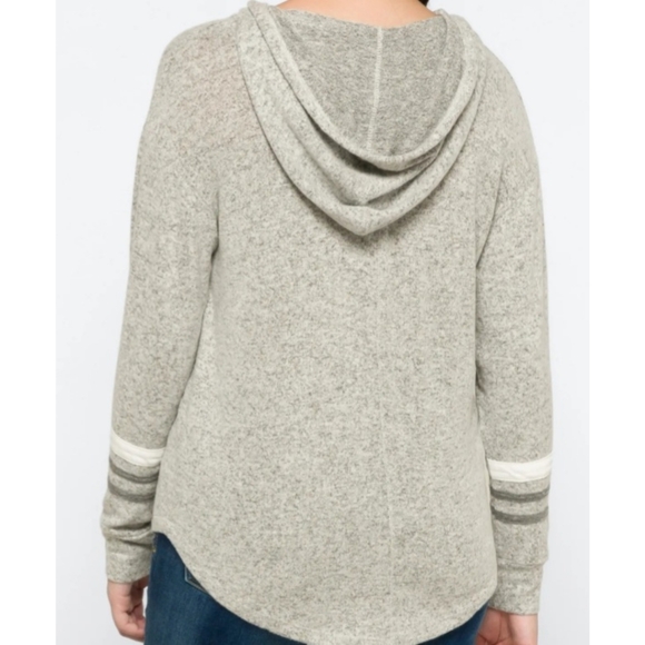 Market & Spruce Kallon Brushed Knit Hoodie  Med - Picture 2 of 9